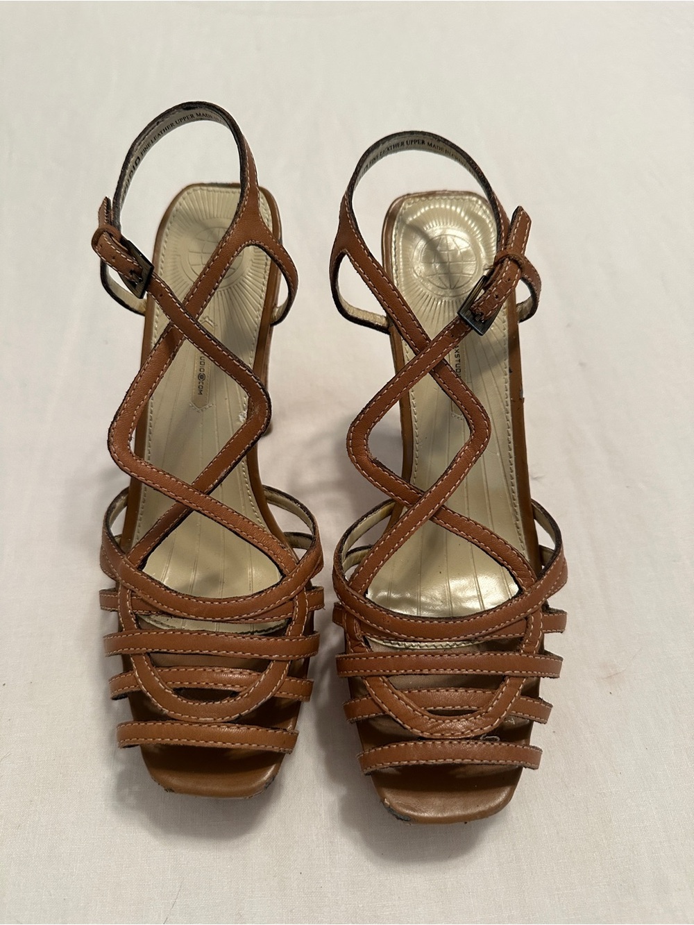 Max Studio Brown Strappy Slingback Sandals
